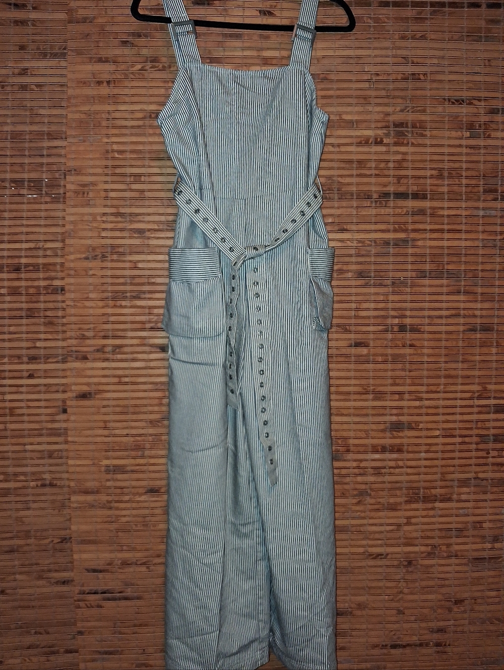 URBAN OUTFITTERS MIRANDA RAILROAD STRIPED WIDE LEG JUMPSUIT - Picture 5 of 10